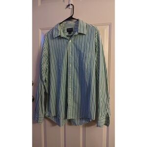 American Eagle Striped Button Down Shirt, Large